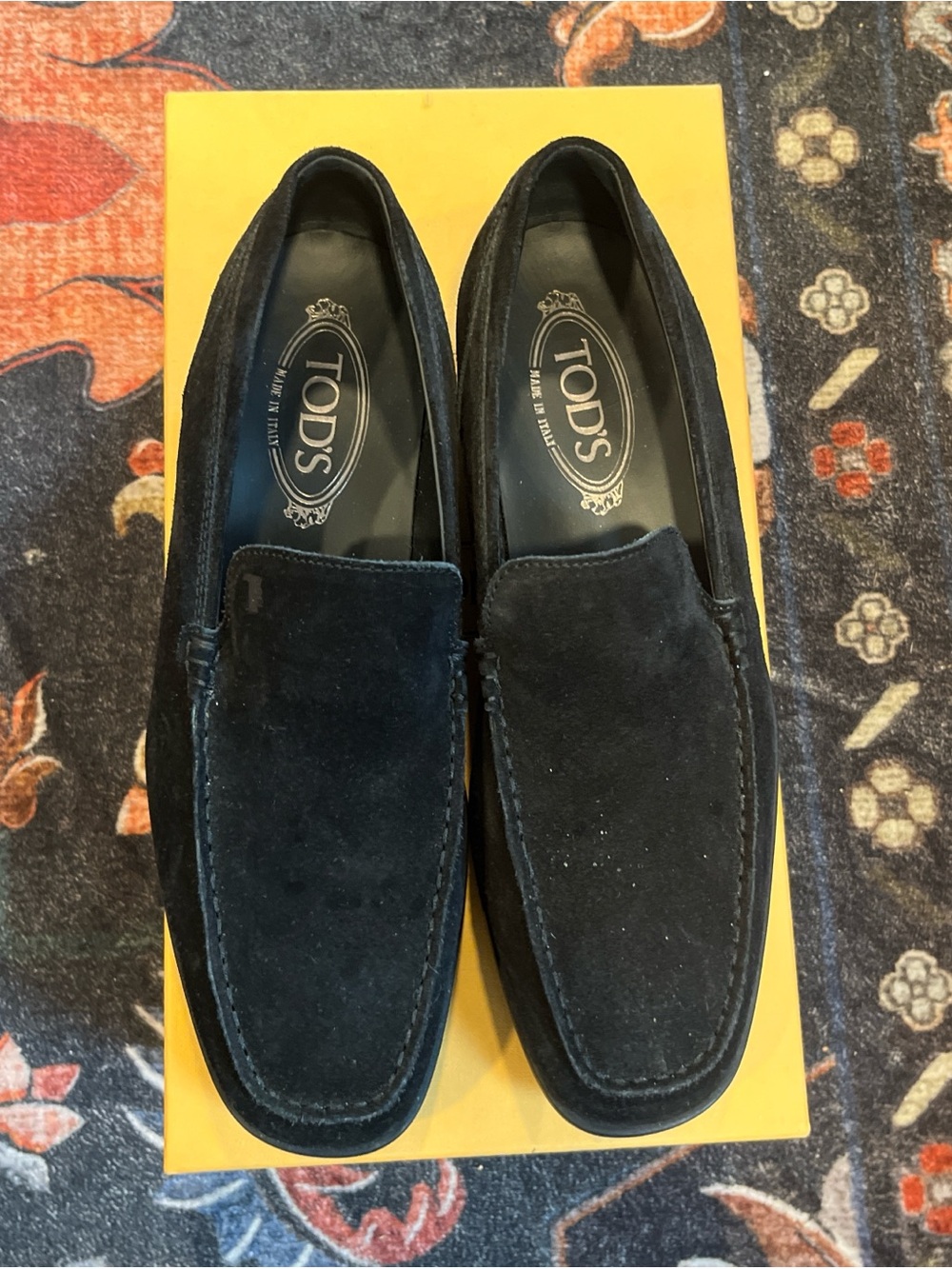 Tod's Black Suede Slip-On Loafers